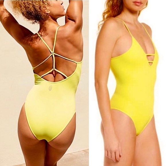 NWT FREE PEOPLE Bodysuit V-Neck‎ Strappy Sleeveless Low Back Dance Leotard XS/S - Picture 9 of 12